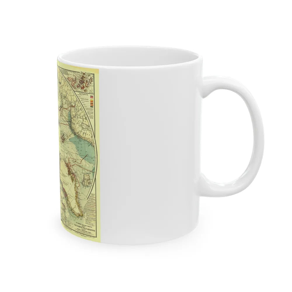 North Pole (1907) (Map) White Coffee Mug-Go Mug Yourself