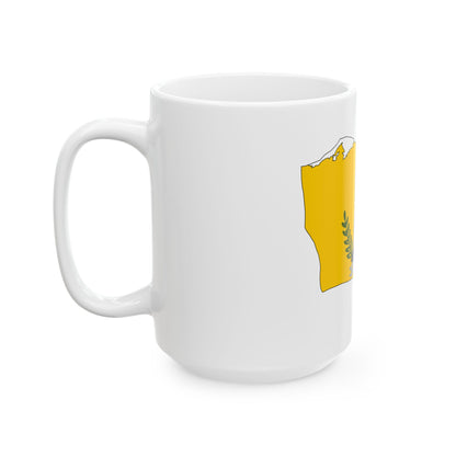 North Sinai Governorate Flag Map (Egypt) White Coffee Mug-Go Mug Yourself