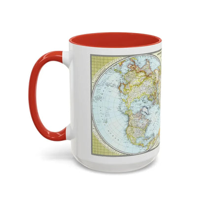 Northern and Southern Hemispheres (1943) (Map) Accent Coffee Mug - Go Mug Yourself