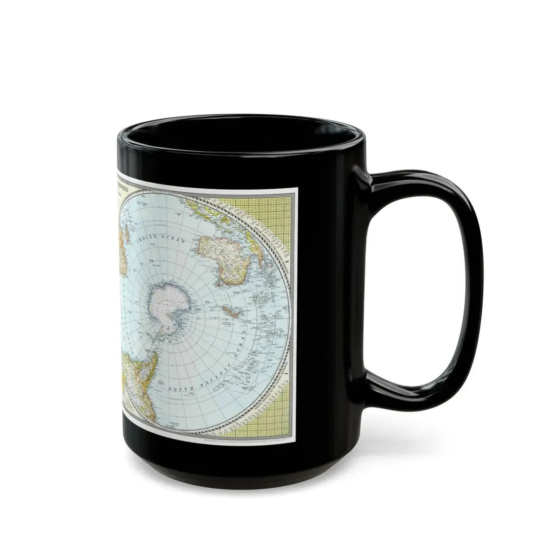 Northern and Southern Hemispheres (1943) (Map) Black Coffee Mug - Go Mug Yourself
