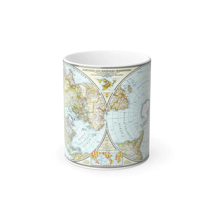 Northern and Southern Hemispheres (1943) (Map) Color Changing Mug 11oz Default Title 11oz - Go Mug Yourself