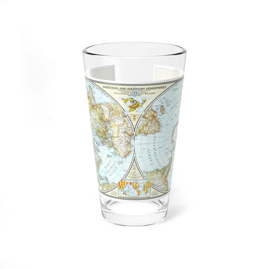 Northern and Southern Hemispheres (1943) (Map) Pint Glass 16oz-16oz-Go Mug Yourself