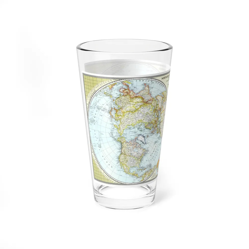 Northern and Southern Hemispheres (1943) (Map) Pint Glass 16oz-Go Mug Yourself