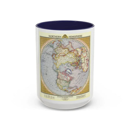 Northern Hemisphere (1946) (Map) Accent Coffee Mug 15oz Navy - Go Mug Yourself