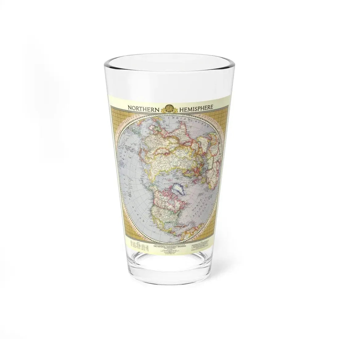 Northern Hemisphere (1946) (Map) Pint Glass 16oz 16oz - Go Mug Yourself