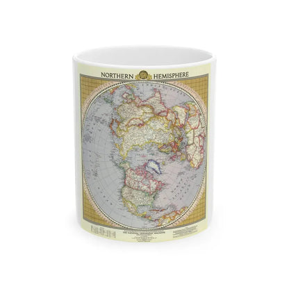 Northern Hemisphere (1946) (Map) White Coffee Mug 11oz - Go Mug Yourself