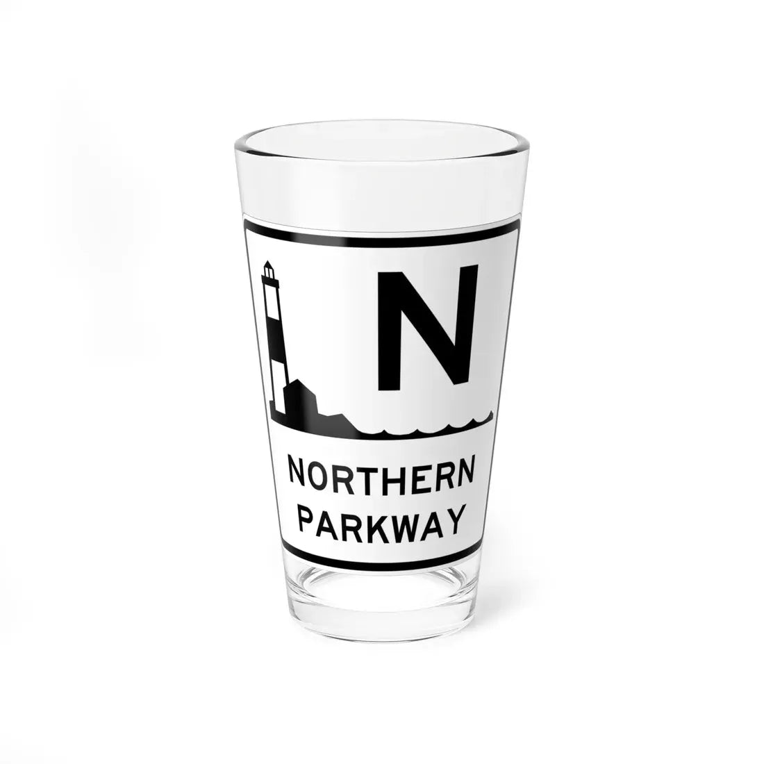 Northern Pkwy Shield (New York) (Road Sign) Pint Glass 16oz 16oz - Go Mug Yourself