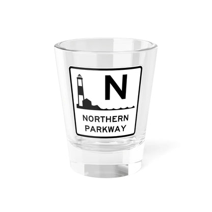 Northern Pkwy Shield (New York) (Road Sign) Shot Glass 1.5oz 1.5oz - Go Mug Yourself