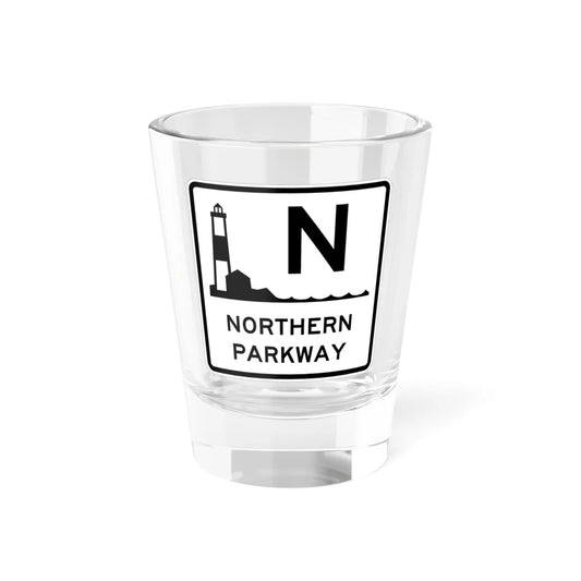 Northern Pkwy Shield (New York) (Road Sign) Shot Glass 1.5oz 1.5oz - Go Mug Yourself