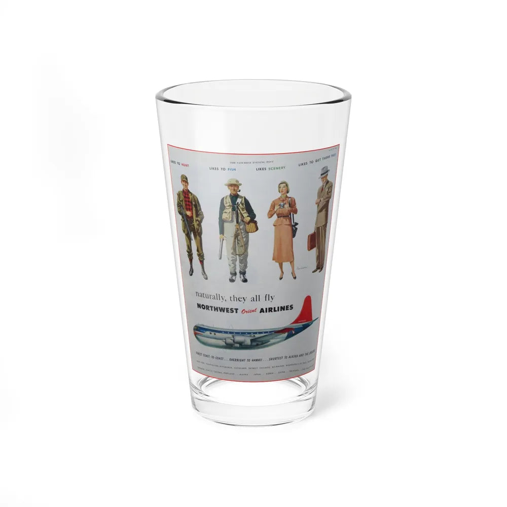 Northwest Airlines advertisement (Magazine Illustration) Pint Glass 16oz-16oz-Go Mug Yourself