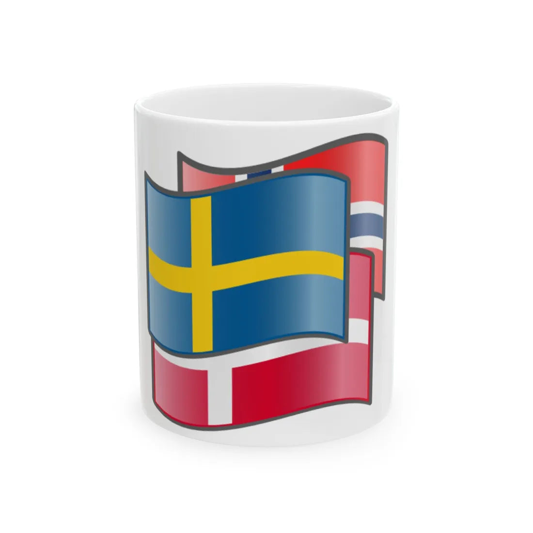 Norway-Denmark-Sweden (Denmark) White Coffee Mug 11oz - Go Mug Yourself