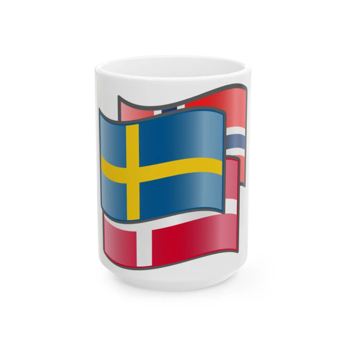 Norway-Denmark-Sweden (Denmark) White Coffee Mug 15oz - Go Mug Yourself