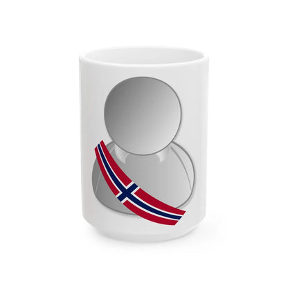 Norway politic personality icon (Norway) White Coffee Mug 15oz - Go Mug Yourself