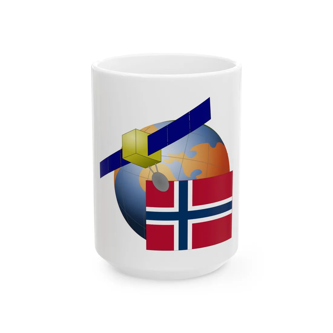 Norway-Satellite (Norway) White Coffee Mug 15oz - Go Mug Yourself