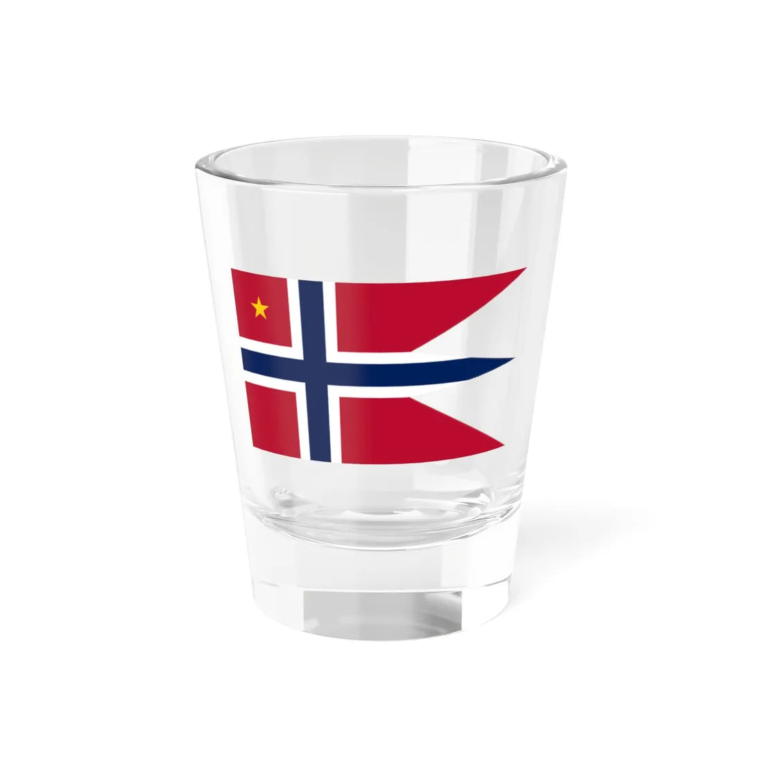 Norwegian Brigadier rank flag (Norway) Shot Glass 1.5oz 1.5oz - Go Mug Yourself