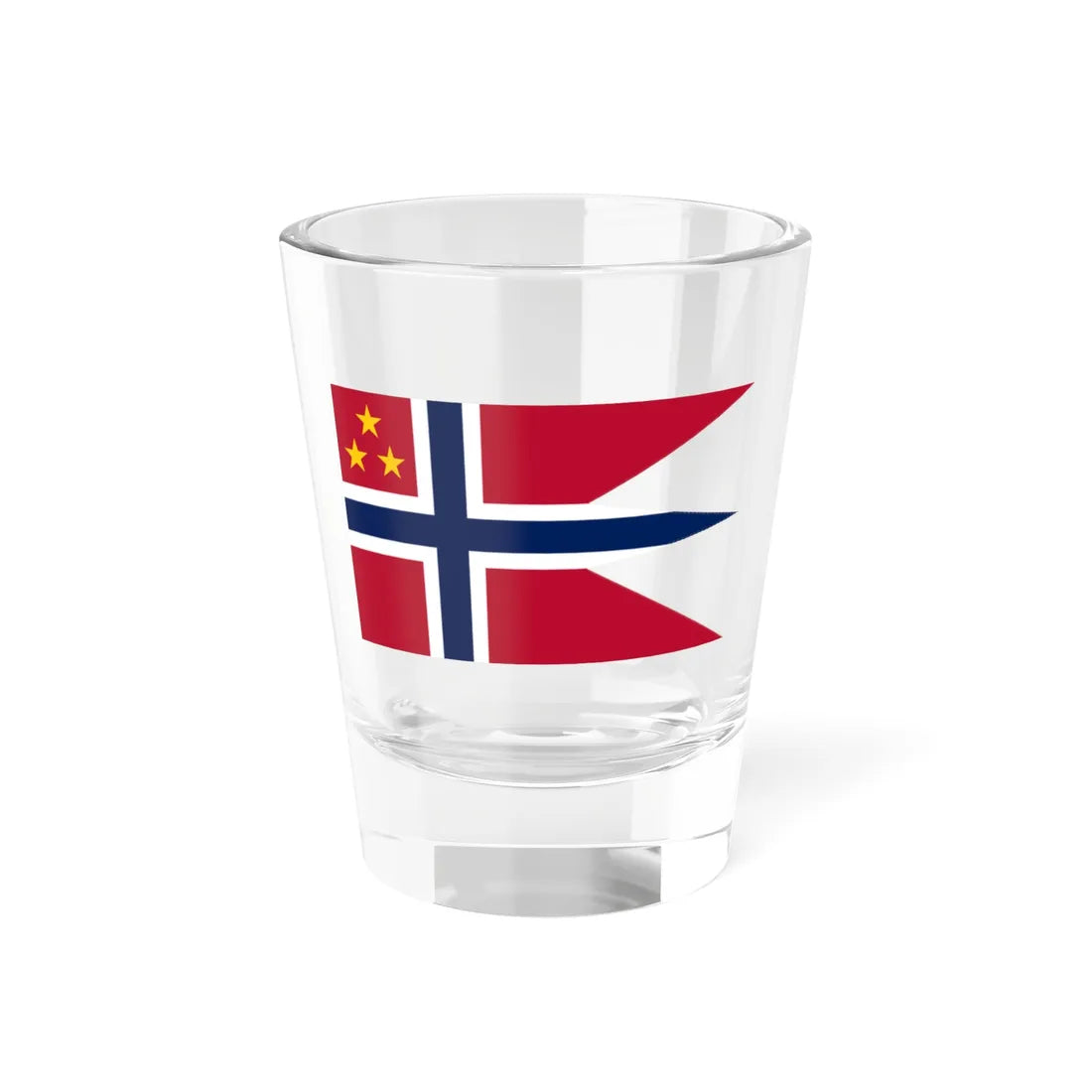 Norwegian Lieutenant General rank flag (Norway) Shot Glass 1.5oz 1.5oz - Go Mug Yourself