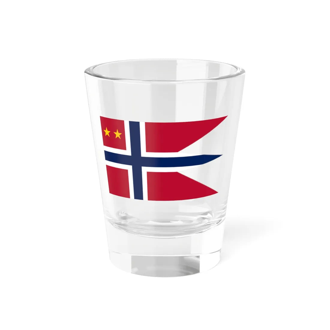 Norwegian Major General rank flag (Norway) Shot Glass 1.5oz 1.5oz - Go Mug Yourself