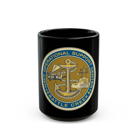 NOSC BC SHIELD (U.S. Navy) Black Coffee Mug-15oz-Go Mug Yourself