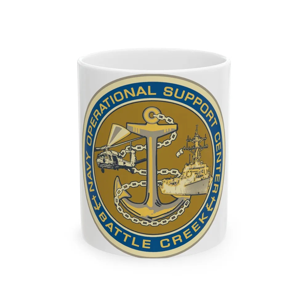 NOSC BC SHIELD (U.S. Navy) White Coffee Mug-11oz-Go Mug Yourself