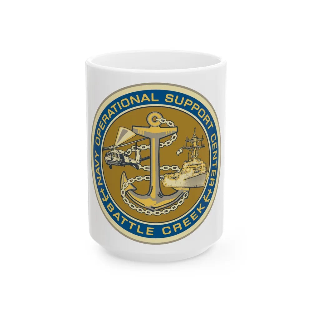 NOSC BC SHIELD (U.S. Navy) White Coffee Mug-15oz-Go Mug Yourself