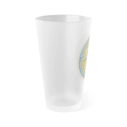 NOSC BC SHIELD (U.S. Navy) Frosted Pint Glass 16oz - Go Mug Yourself