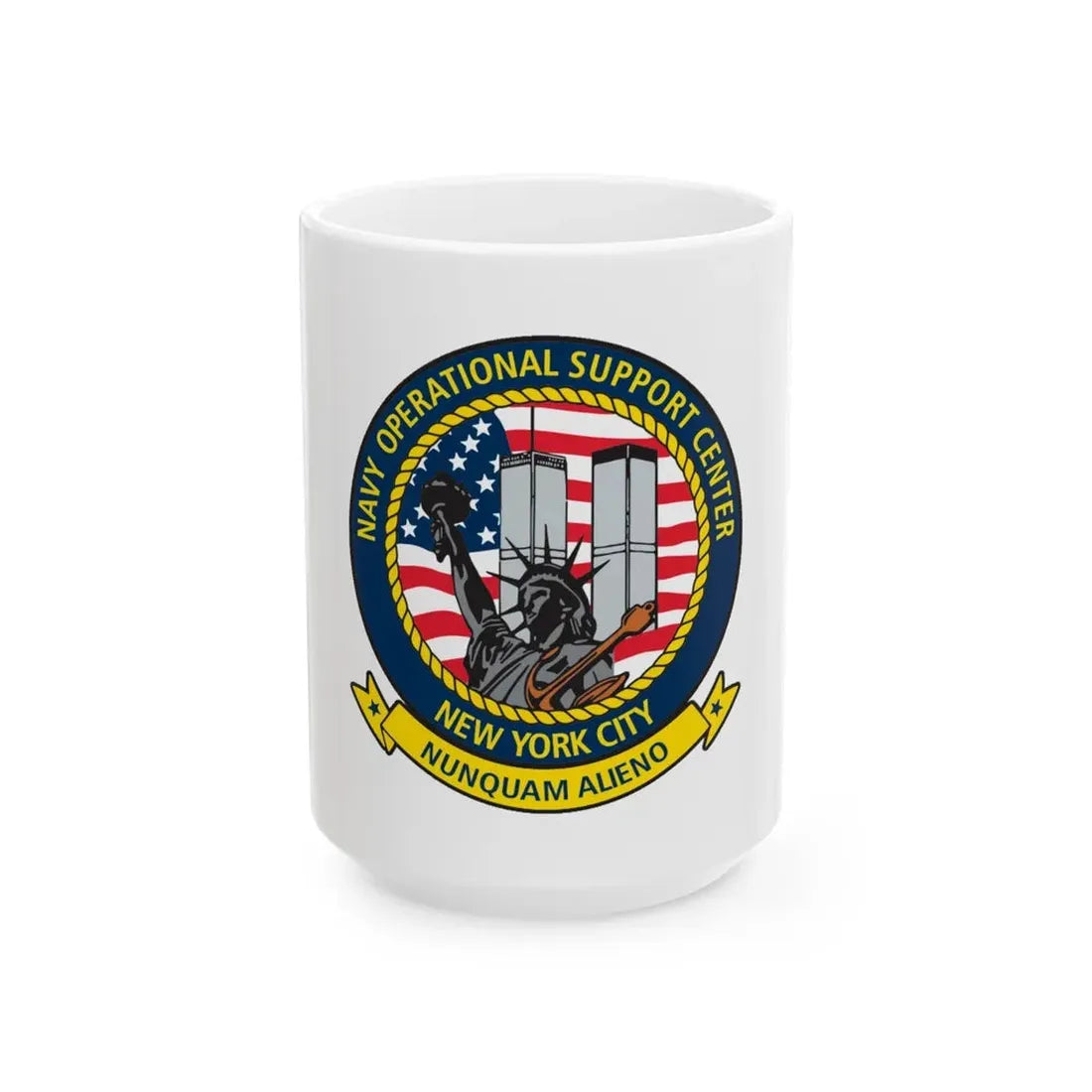 NOSC NYC (U.S. Navy) White Coffee Mug 15oz - Go Mug Yourself