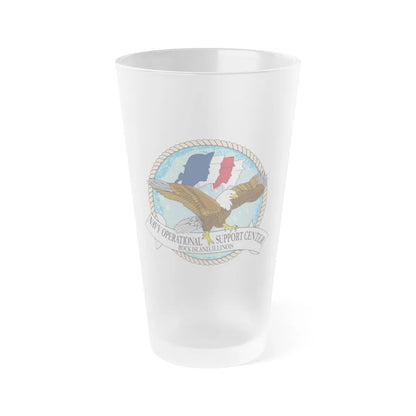 NOSC Rock Island (U.S. Navy) Frosted Pint Glass 16oz-Go Mug Yourself