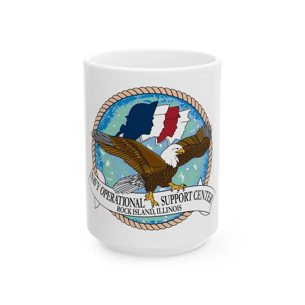 NOSC Rock Island (U.S. Navy) White Coffee Mug-15oz-Go Mug Yourself