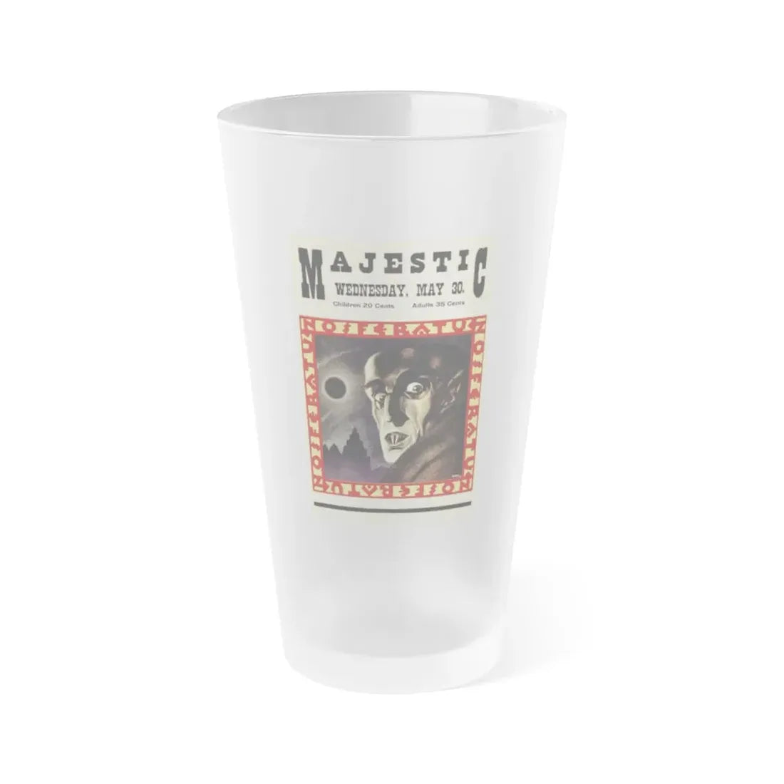NOSFERATU 1921 Movie Poster - Frosted Pint Glass 16oz 16oz Frosted - Go Mug Yourself