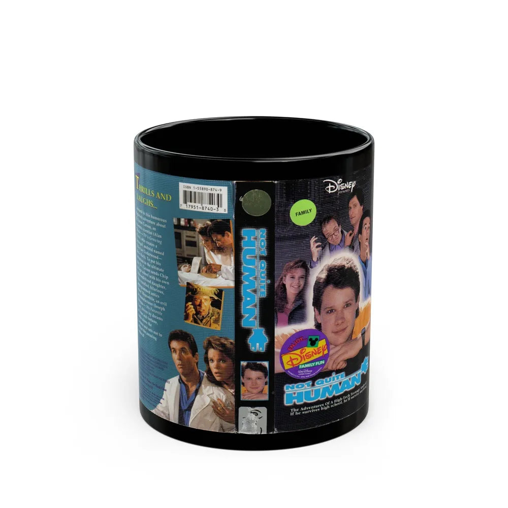 NOT QUITE HUMAN (VHS COVER) - Black Coffee Mug-11oz-Go Mug Yourself