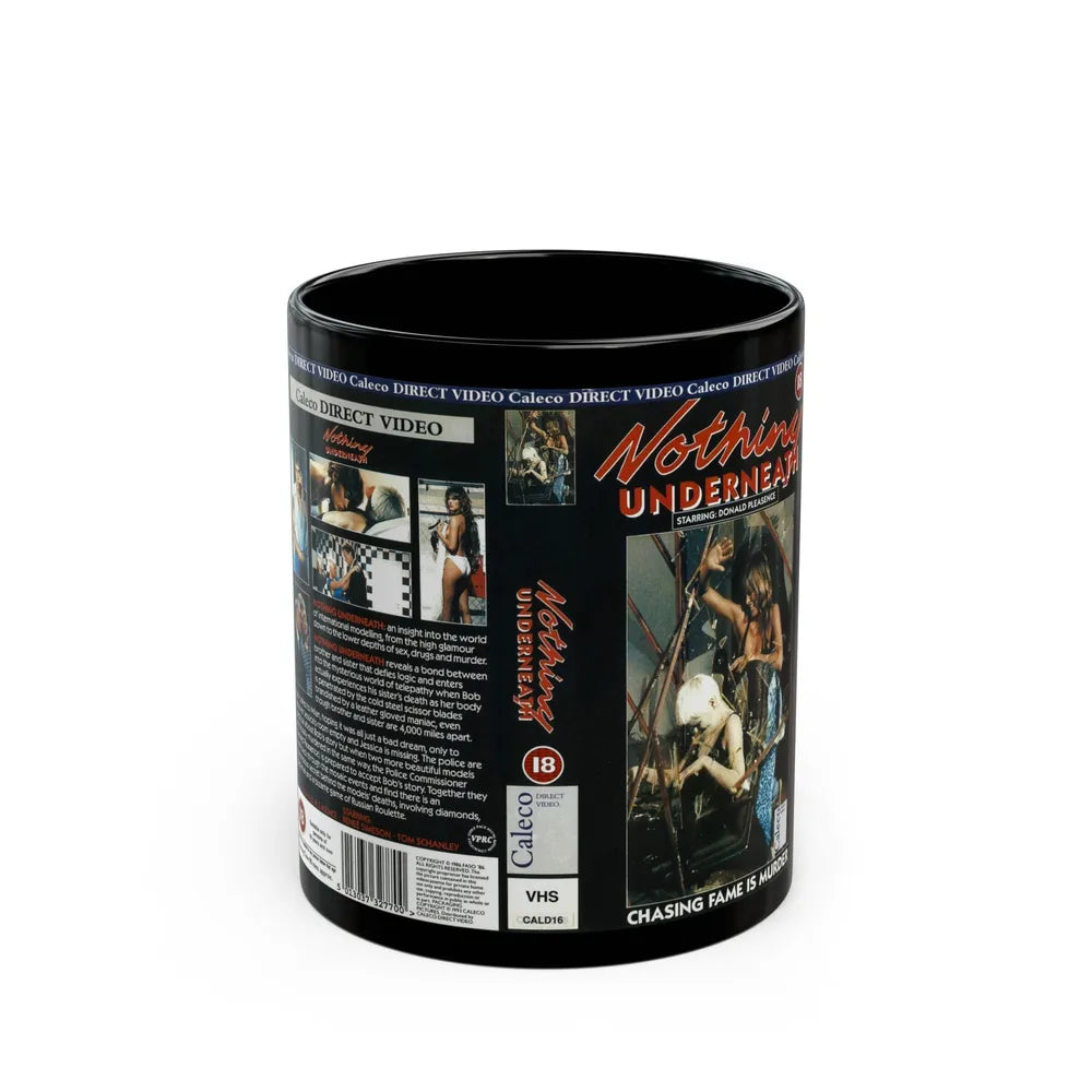 NOTHING UNDERNEATH (VHS COVER) - Black Coffee Mug-11oz-Go Mug Yourself