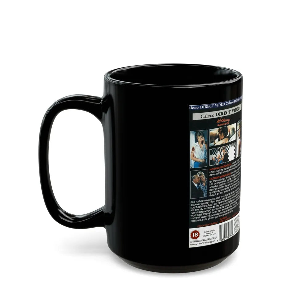 NOTHING UNDERNEATH (VHS COVER) - Black Coffee Mug-Go Mug Yourself