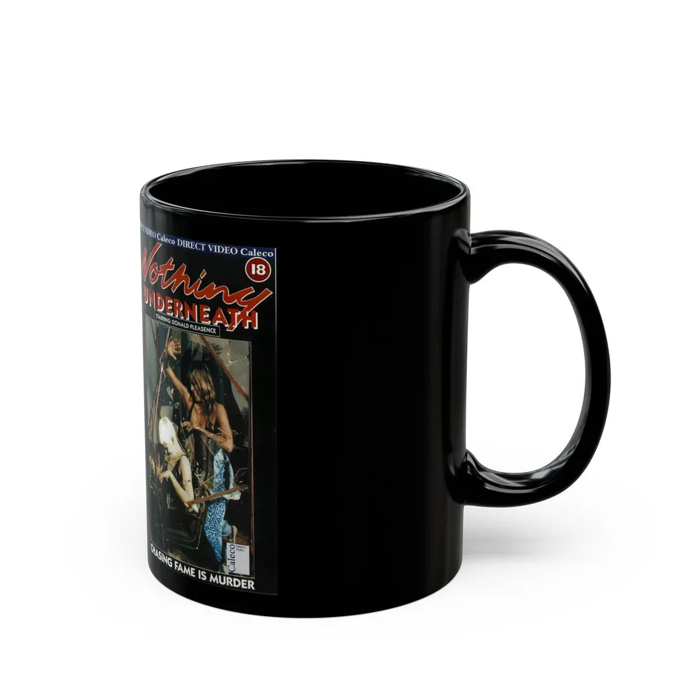 NOTHING UNDERNEATH (VHS COVER) - Black Coffee Mug-Go Mug Yourself