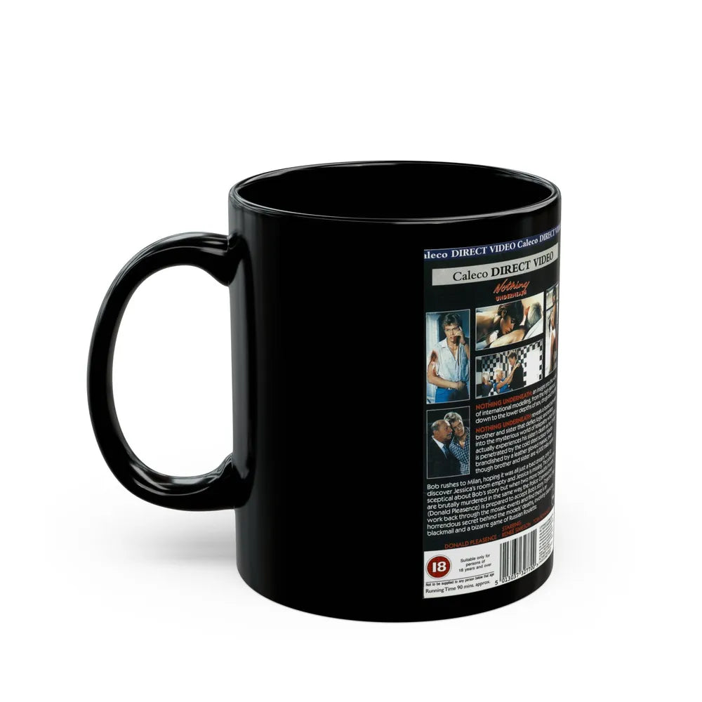 NOTHING UNDERNEATH (VHS COVER) - Black Coffee Mug-Go Mug Yourself