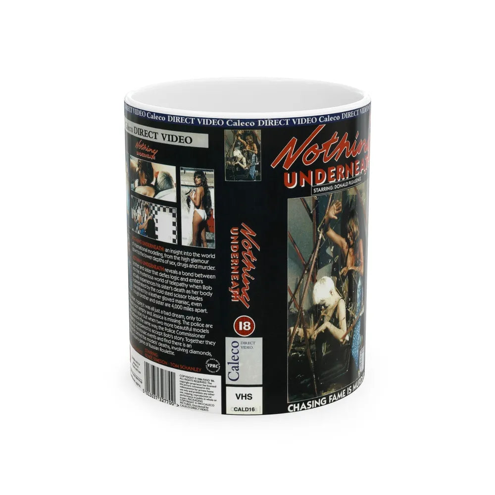 NOTHING UNDERNEATH (VHS COVER) - White Coffee Mug-11oz-Go Mug Yourself