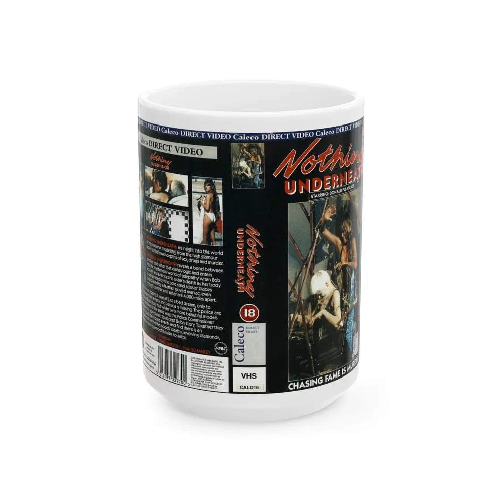 NOTHING UNDERNEATH (VHS COVER) - White Coffee Mug-15oz-Go Mug Yourself