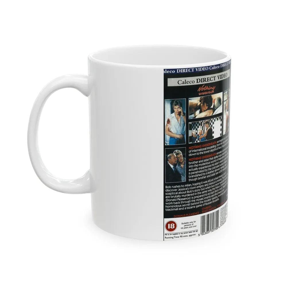 NOTHING UNDERNEATH (VHS COVER) - White Coffee Mug-Go Mug Yourself