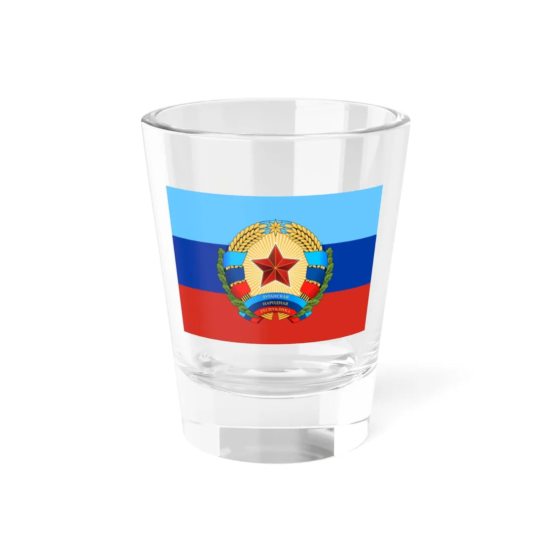 Nouveau drapeau Lougansk (Ukraine) Shot Glass 1.5oz 1.5oz - Go Mug Yourself