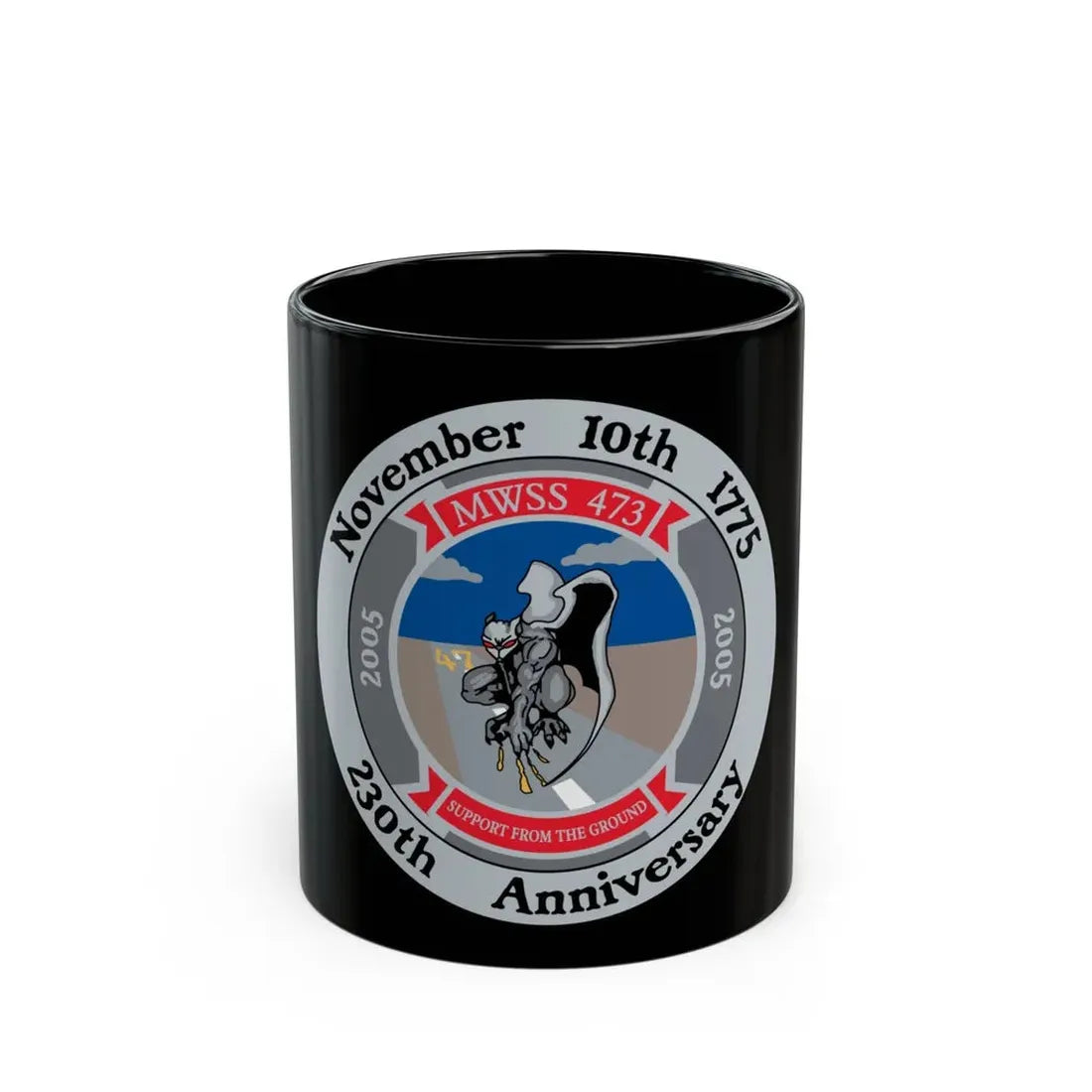 November 10th 1775 230th Anniversary (USMC) Black Coffee Mug 11oz - Go Mug Yourself