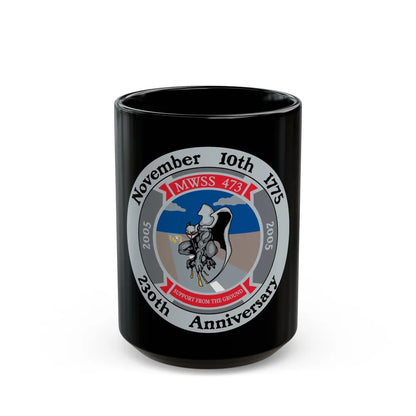 November 10th 1775 230th Anniversary (USMC) Black Coffee Mug-15oz-Go Mug Yourself