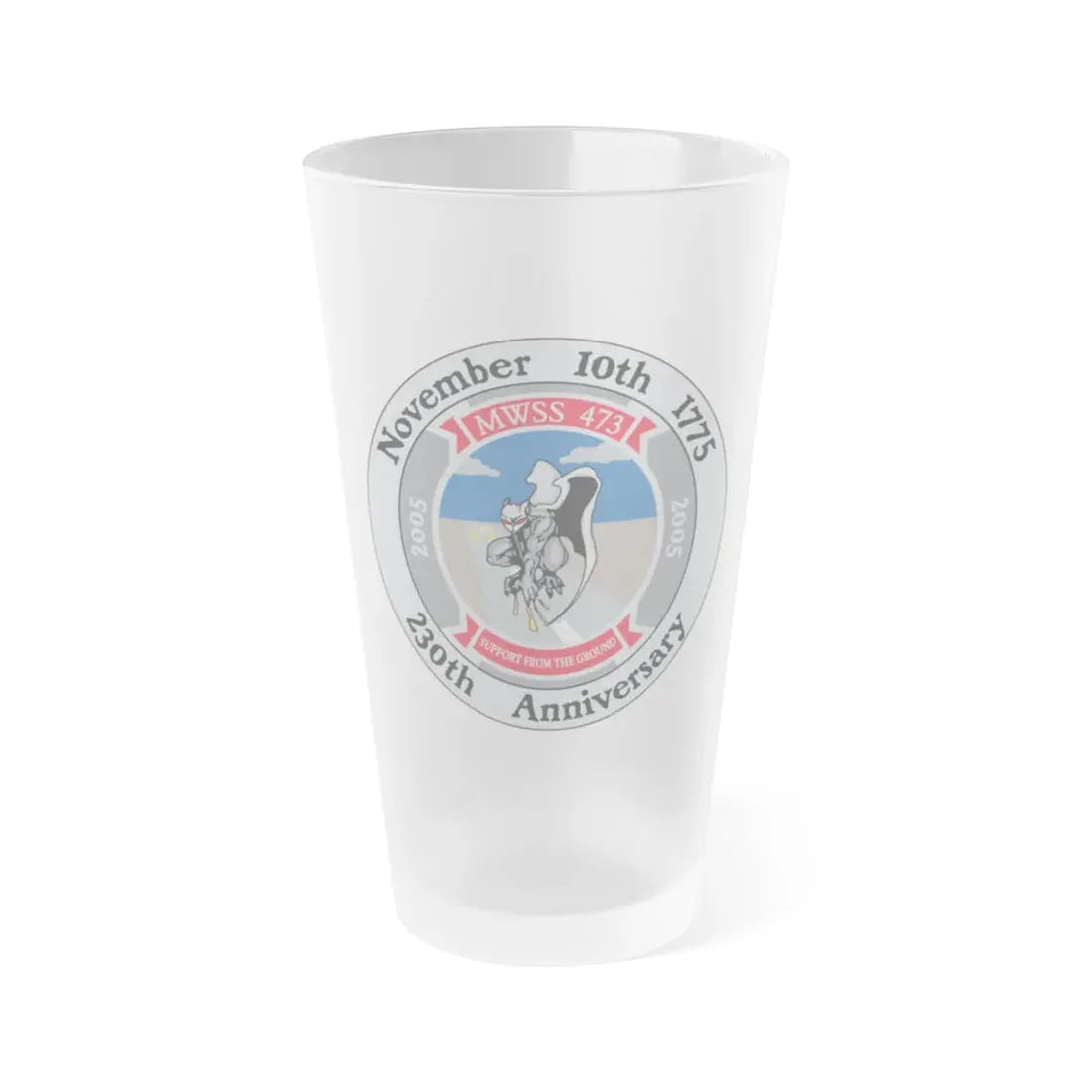 November 10th 1775 230th Anniversary (USMC) Frosted Pint Glass 16oz Default Title - Go Mug Yourself