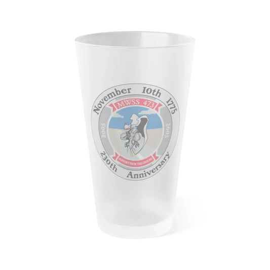 November 10th 1775 230th Anniversary (USMC) Frosted Pint Glass 16oz Default Title - Go Mug Yourself