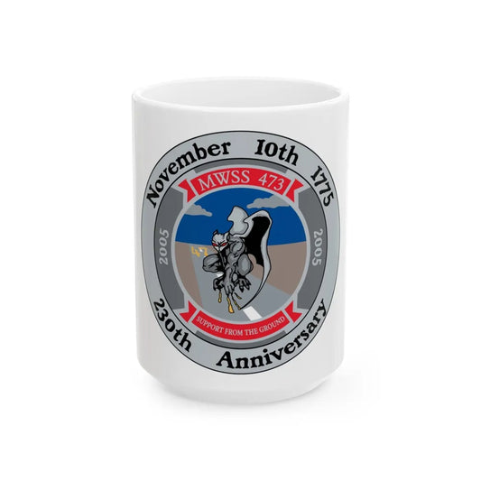 November 10th 1775 230th Anniversary (USMC) White Coffee Mug-15oz-Go Mug Yourself