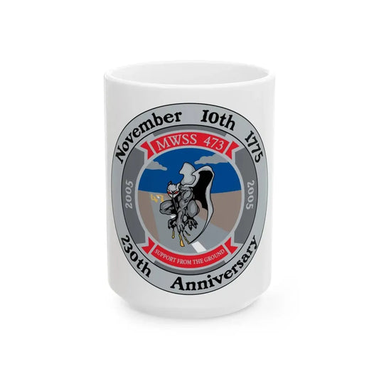 November 10th 1775 230th Anniversary (USMC) White Coffee Mug 15oz - Go Mug Yourself
