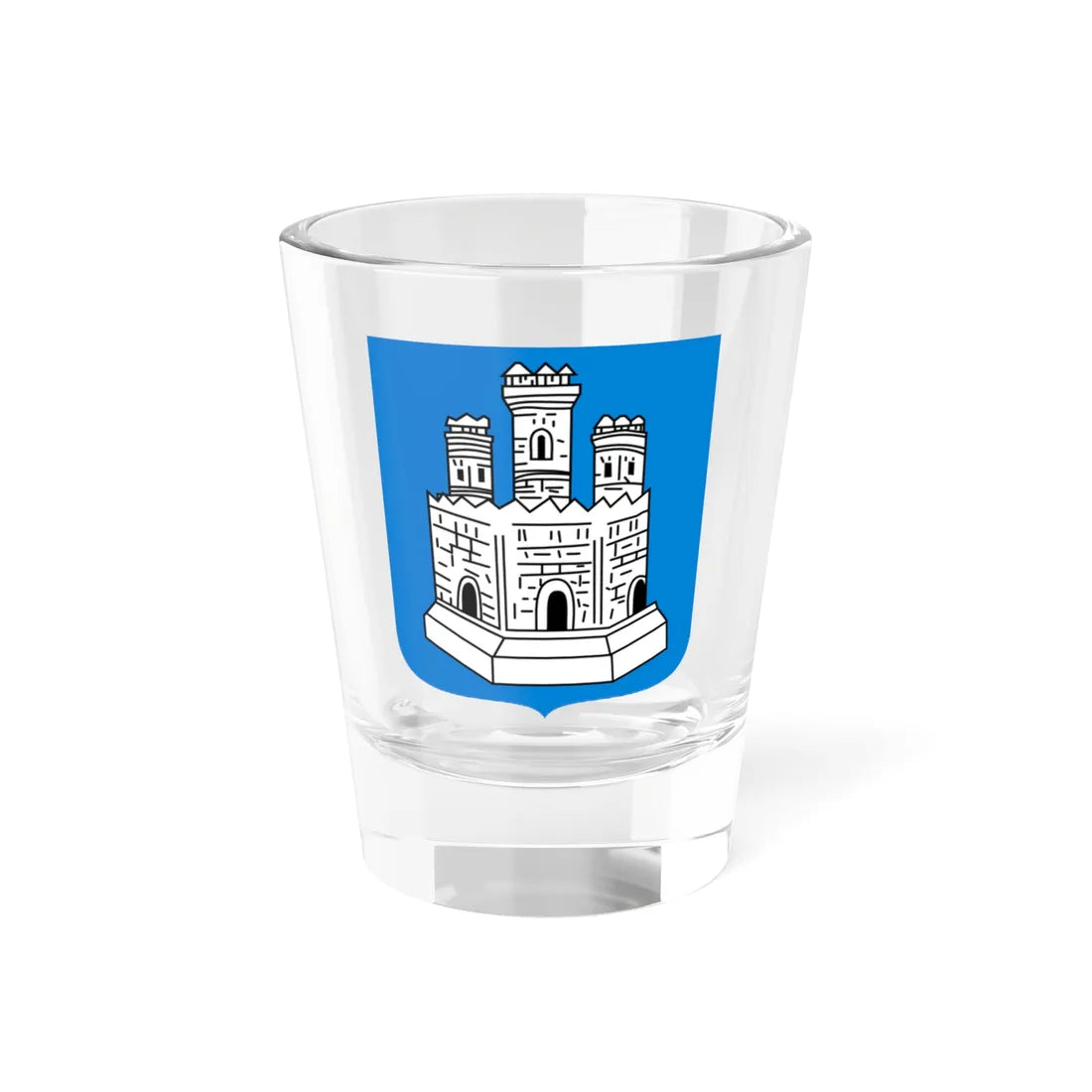 Novgorod Republic White Castle Shield (Russia) (Coat of Arms) Shot Glass 1.5oz 1.5oz - Go Mug Yourself