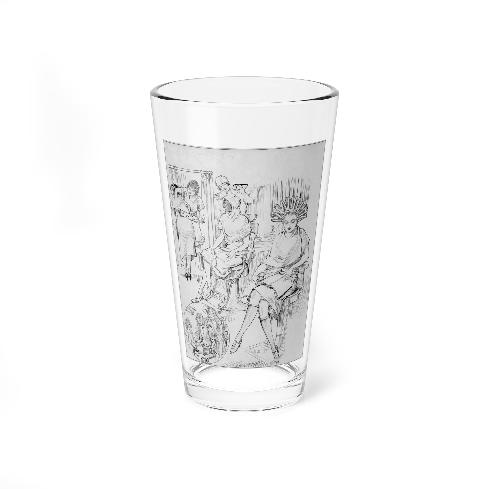 Now and Then, New York Tribune illustration, 1925 (Magazine Illustration) Pint Glass 16oz-16oz-Go Mug Yourself