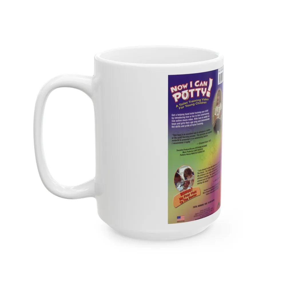 NOW I CAN POTTY (VHS COVER) - White Coffee Mug-Go Mug Yourself