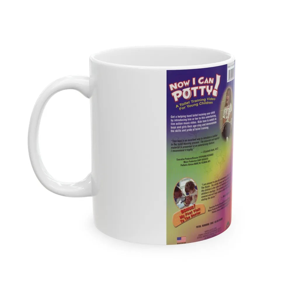 NOW I CAN POTTY (VHS COVER) - White Coffee Mug-Go Mug Yourself