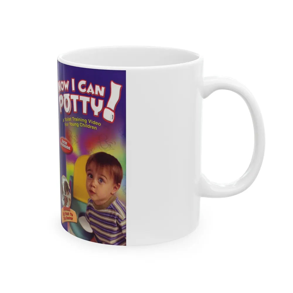 NOW I CAN POTTY (VHS COVER) - White Coffee Mug-Go Mug Yourself