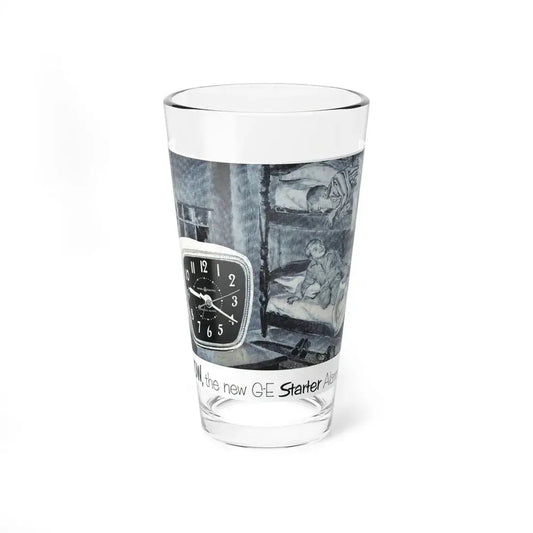 Now, the new G-E Starter Alarm (Magazine Illustration) Pint Glass 16oz 16oz - Go Mug Yourself